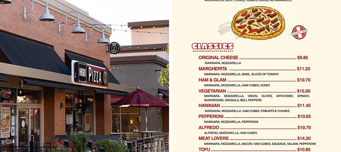 Higo Pizza Menu